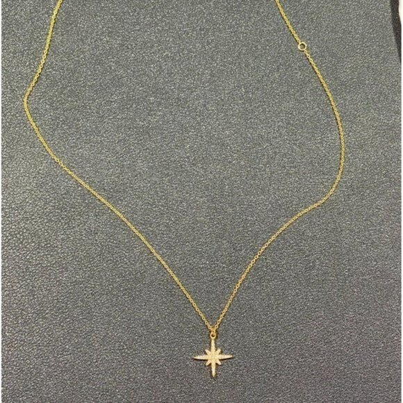Sterling Forever 14K Gold Vermeil Cubic Zircon Starburst Pendant Necklace - Picture 3 of 6